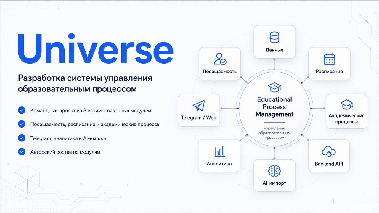 Обзор платформы из презентации Universe